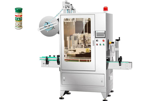 Pepper vial sleeve labeling machine